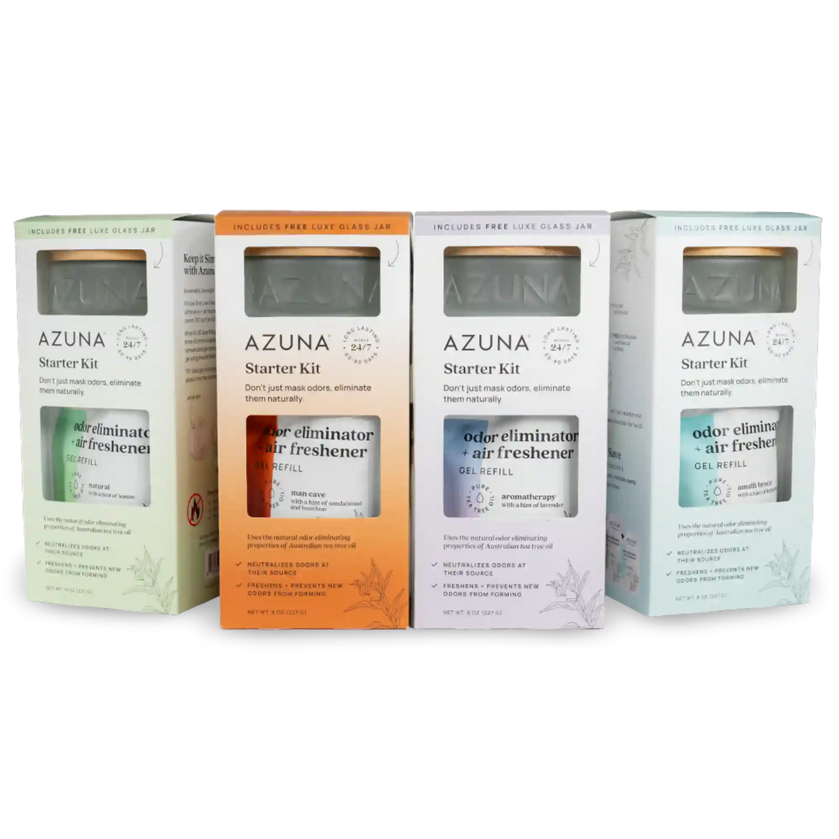 Luxe Glass 8oz Fresh Collection Odor Eliminator 4-pack