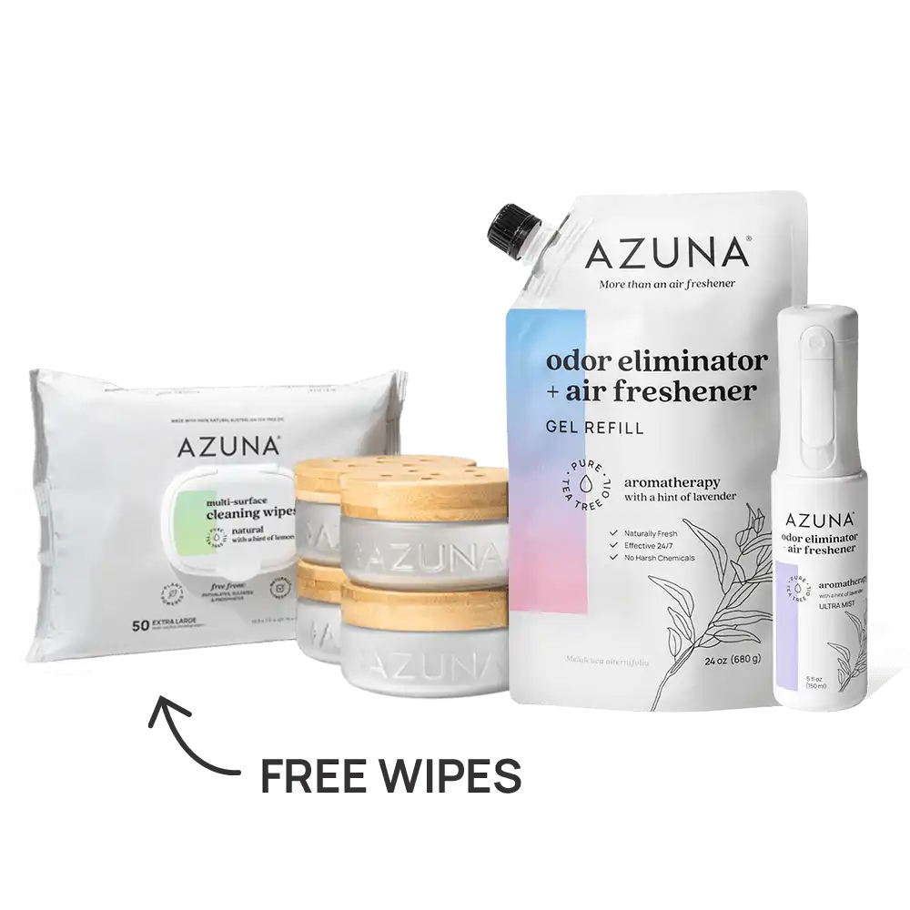 Luxe Glass Odor Eliminator 4 Room Starter Kit, Spray & Wipes (Welcome)