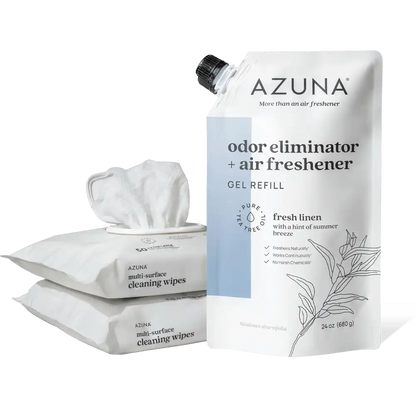 Cleaning Wipes & 24 oz Refill Gel Pouch Bundle
